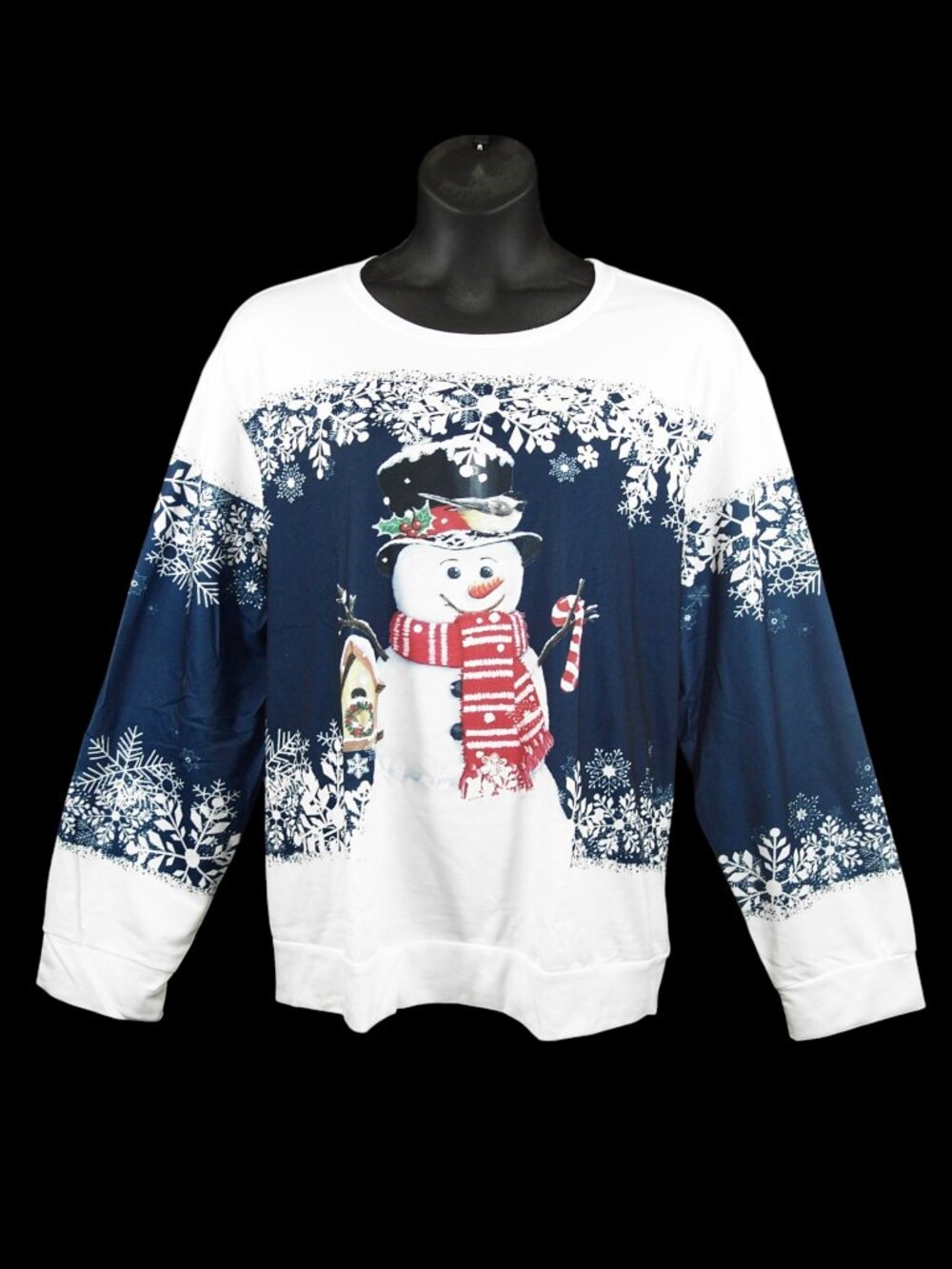 NEW Christmas Snowman Top Long Sleeves Banded Bottom 6X-Measures To Be A 3X/ 4X